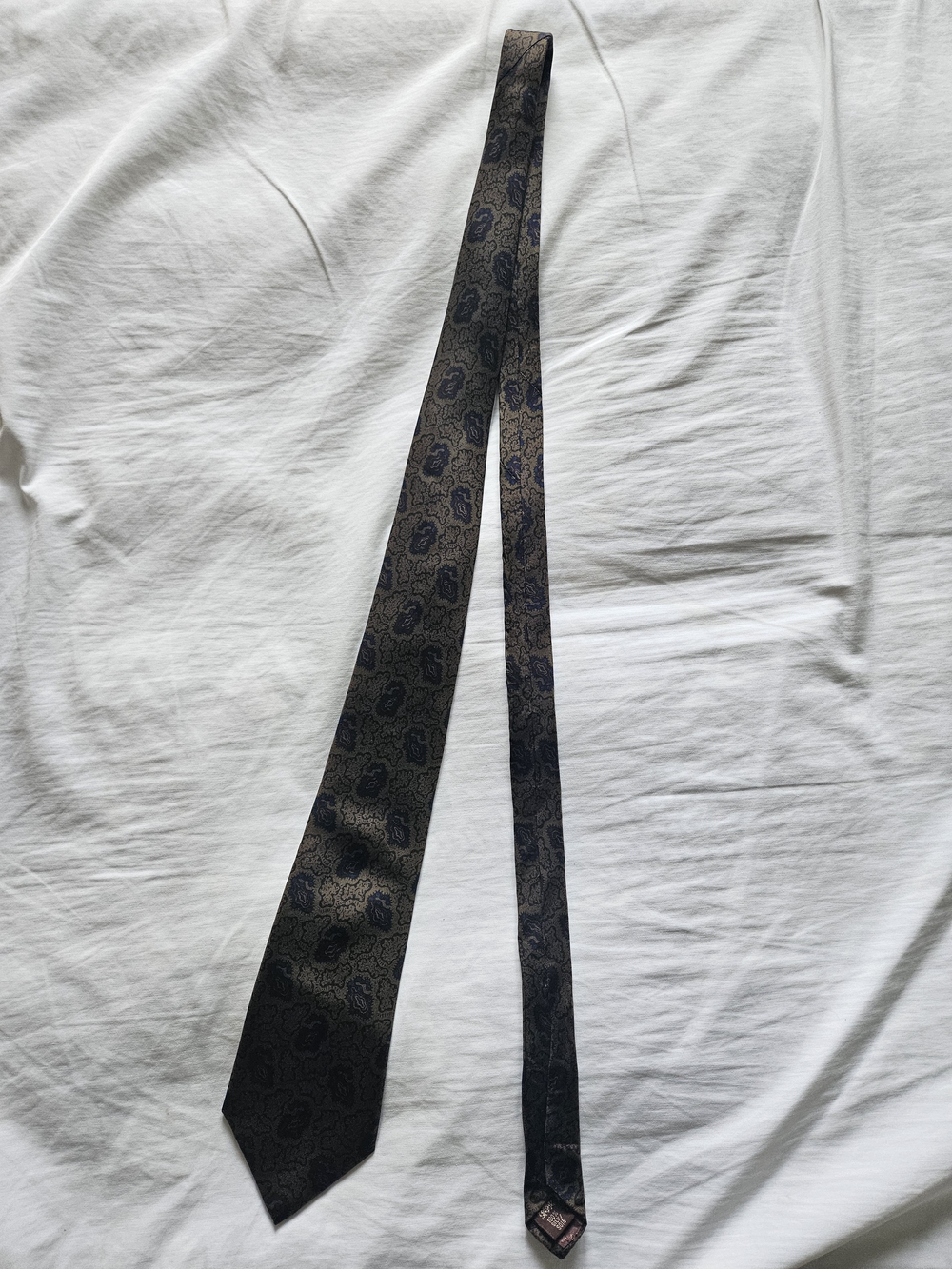 Lanvin Black Paisley Silk Tie